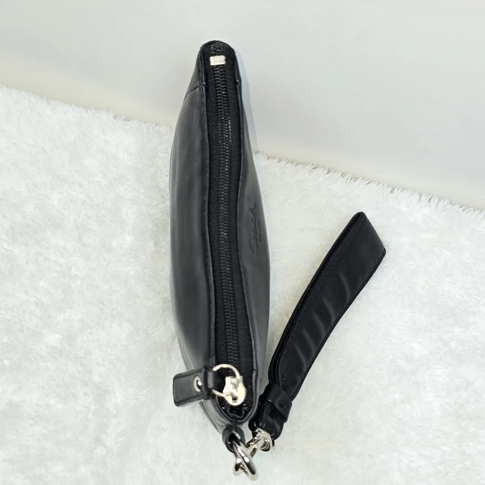 Vintage Coach Ashley Black Leather Zipper Closure Wristlet Coin Wallet